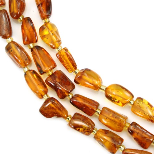 Amber cognac baroque nugget 5x8mm x 36cm (35pcs)