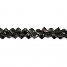 Spinello nero a forma di losanga sfaccettato 7-8mm x 21cm