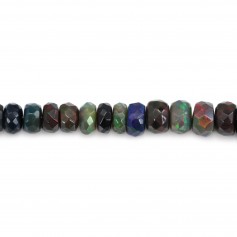 Opale etiope nera trattata, rondella sfaccettata, gradazione 3.5-5.5mm x 40cm