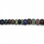 Ethiopian black opal treated faceted rondelle graduated 3.5-5.5mm x 40cm