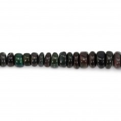 Opale éthiopienne noire traitée rondelle dégradé 3-5.5mm x 40cm