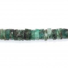 Faceted round emerald heishi beads 5-6mm x 40cm