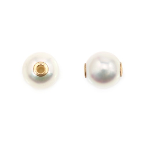 Japanese Akoya Cultured Pearl Pendant Round 8-8.5mm - Gold Filled x 1pc