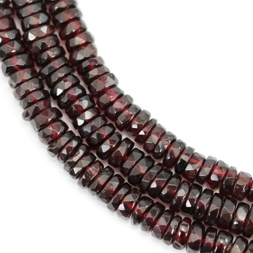 Rondelle di granato heishi sfaccettate 4-5mm x 40cm