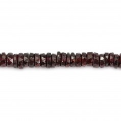 Faceted round garnet heishi beads 4-5mm x 40cm