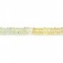 Multicolored graduated round prehnite heishi beads 5-6mm x 40cm