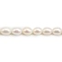Perles d'eau douce ovales sur fil 4-5mm x 40cm