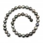 Tahitian cultured pearl, half-round/drop shape, 8-10 mm x 42 cm