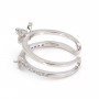 Anillo ajustable de doble fila con mariposa para semi perforado - circonita cúbica y Plata de ley 925 rodinada x 1ud.