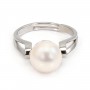 Bague réglable stylisé pour semi percée - Argent 925 rhodié x 1pc