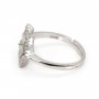 Bague réglable étoile pour semi percé - oxyde zirconium & Argent 925 rhodié x 1pc
