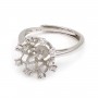 Anello regolabile a corona per semi percé - ossido di zirconio & Argento 925 rodio x 1pc