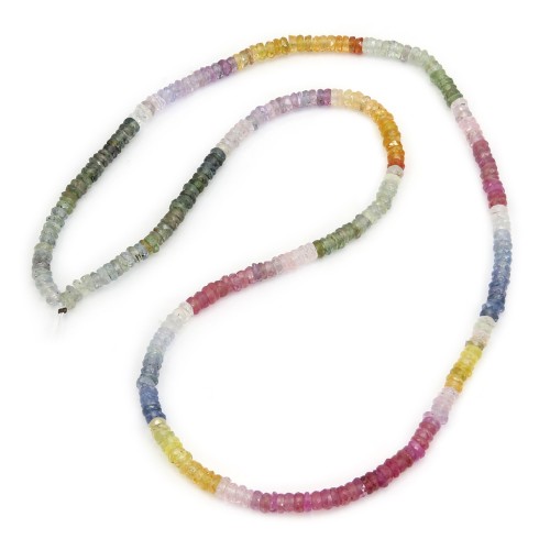 Safira Multicolorida degradê Rondelle Facetada 3.5-4mm x 46cm