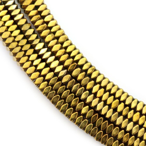 Hématite dorado, disco cuadrado facetado 1.2x2mm x 39cm