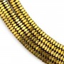 Hämatit Gold facettierter quadratischer Rondelle 1.2x2mm x 39cm
