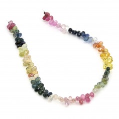 Zaffiro multicolore a goccia sfaccettata 3x4mm x 41cm