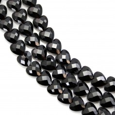 Obsidiana corazón facetado 8mm x 38cm