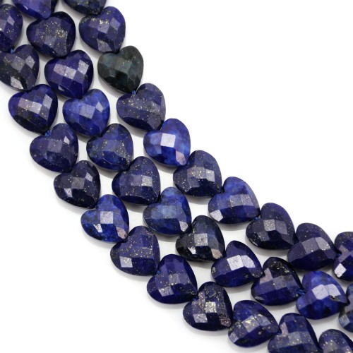 Lapis Lazuli teinté coeur facetté 8mm x 38cm