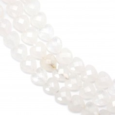 Faceted rock crystal heart 8mm x 38cm