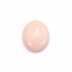 Cabochon Lambi rose ovale 10x12mm x 1pc