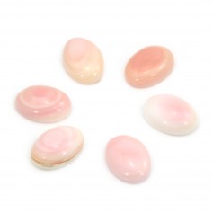 Cabochon Lambi rose ovale 5x7mm x 2pcs