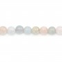 Morganite and round mixed aquamarine 6mm x 40cm