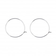 Argento 925 Clou D'oreilles créole 26mmX  2pcs