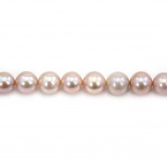 Freshwater cultured pearls, mauve, 8-9mm x 40cm