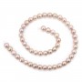 Freshwater cultured pearls, mauve, 8-9mm x 40cm