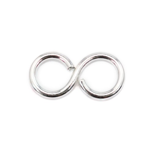Separador abierto símbolo infinito en plata 925 6x12mm x 2uds