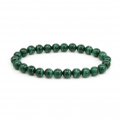 Bracelet Malachite rond 8mm - Elastique x 1pc