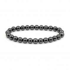 Hematite round bracelet 8mm - Elastic x 1pc