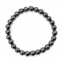Pulseira de Hematita redonda 8mm - Elástico x 1 unidade