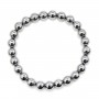 Hematite silver round bracelet 8mm - Elastic x 1pc