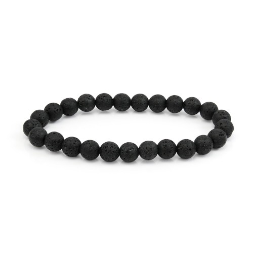 Pulsera Pierre de lava redonda 8mm - Elástica x 1ud