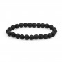 Bracciale Pietra di lava rotonda 8mm - Elastico x 1pz