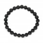 Bracciale Pietra di lava rotonda 8mm - Elastico x 1pz
