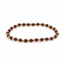 Garnet Bracelet 4mm with golden beads - Elastic x 1pc