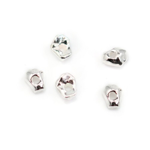 Pérola pepita 4mm - Prata 925 x 4pcs