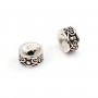 Perle intercalaire rondelle décoré 3x6mm - Argent 925 niellé x 1pc