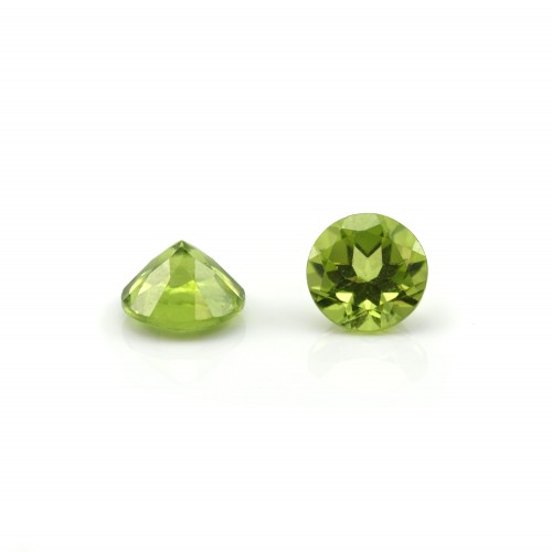 Peridot set, round brilliant cut, 5mm x 1pc