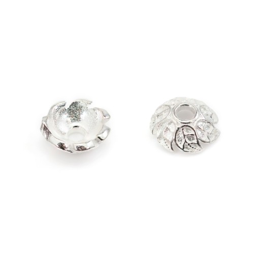 Coupelle foglia 7mm - Argento 925 x 2 pezzi