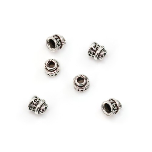Coupelle éthnique 3x3mm - Argent 925 niellé x 4pcs