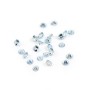 Aqua Marine in Krappenfassung, rund, brillant geschliffen 3-3.5mm x 1 Stück