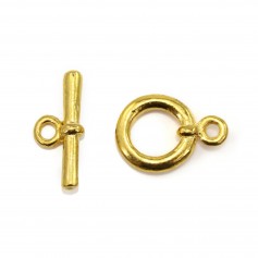 Fermoir "Toggle OT" en métal lisse, de couleur doré, 15mm x 2pcs