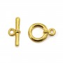 Fermoir "Toggle OT" em metal liso, dourado, 15mm x 2 peças