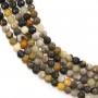 Faceted round bumblebee jasper 2mm x 40cm