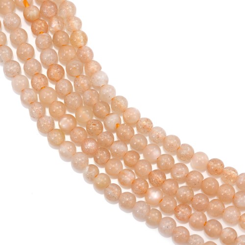 Mondstein orange rund 2mm x 39cm