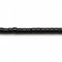 Black spinel round tube bead 1.1x1.7mm x 38cm
