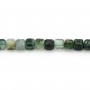 Faceted moss agate cube 2.5mm x 40cm